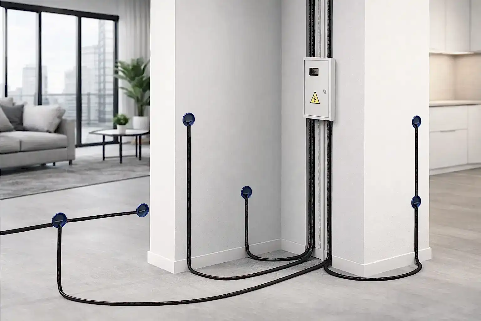 Скрытая разводка электроснабжения