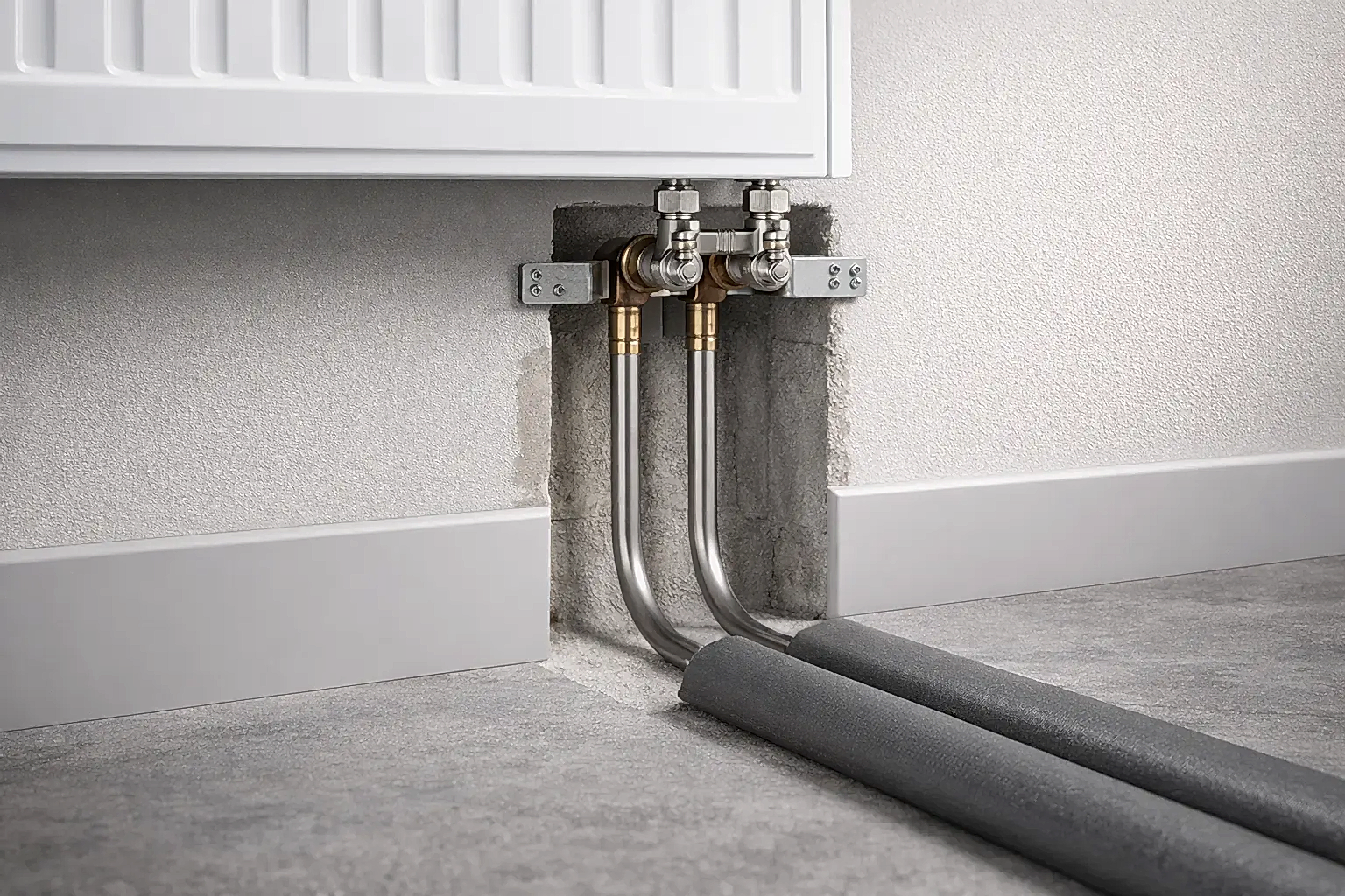 Скрытая разводка отопления