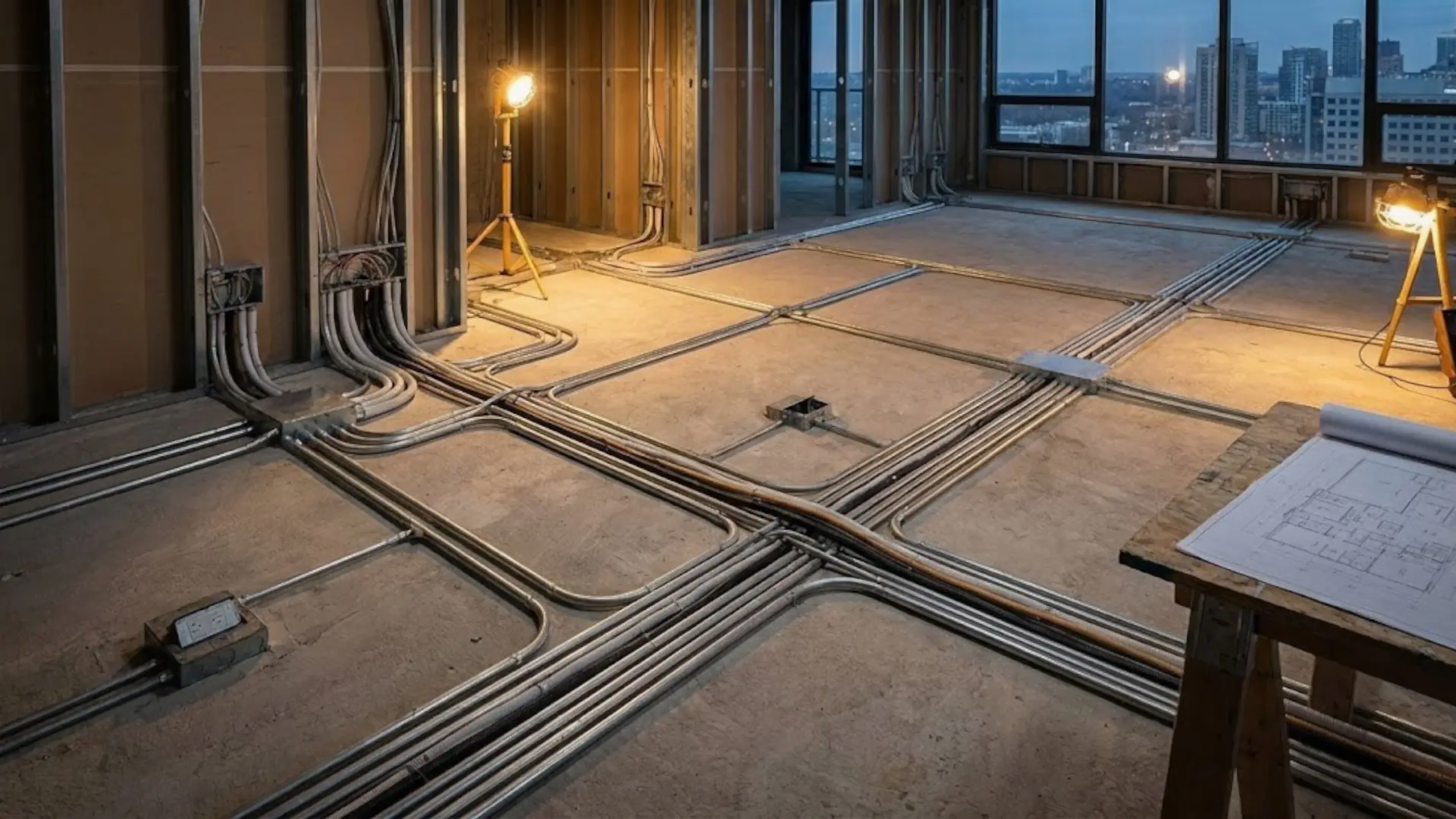 Прокладка электропроводки по полу