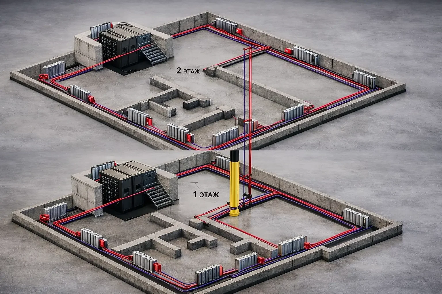 Двухтрубная схема отопления