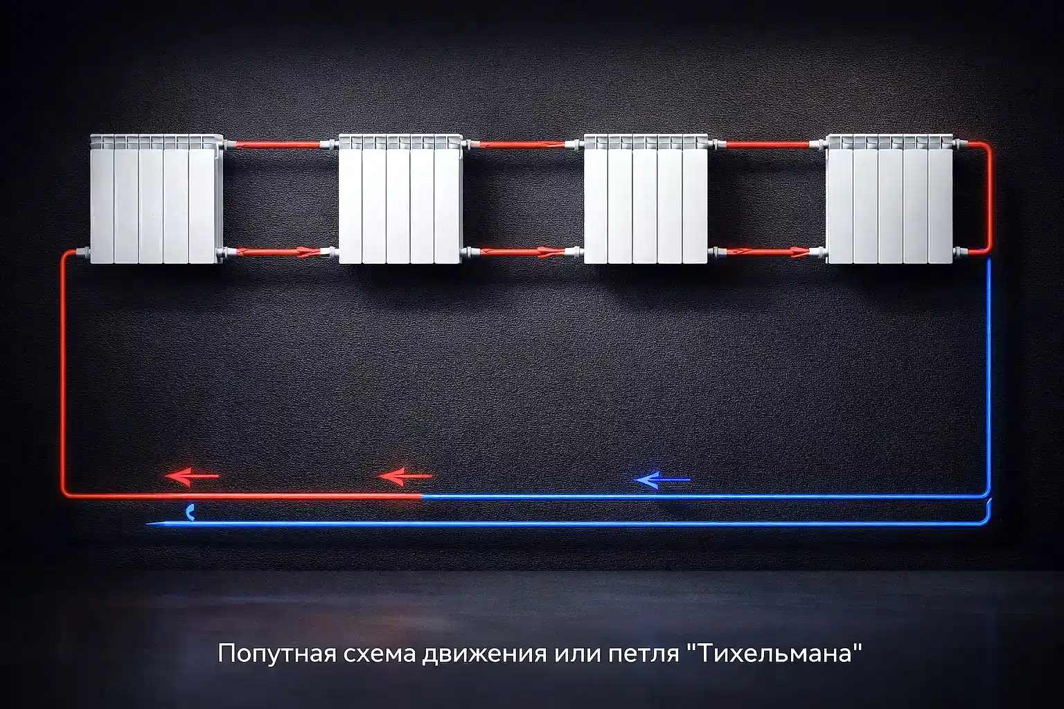 Двухтрубная попутная система отопления