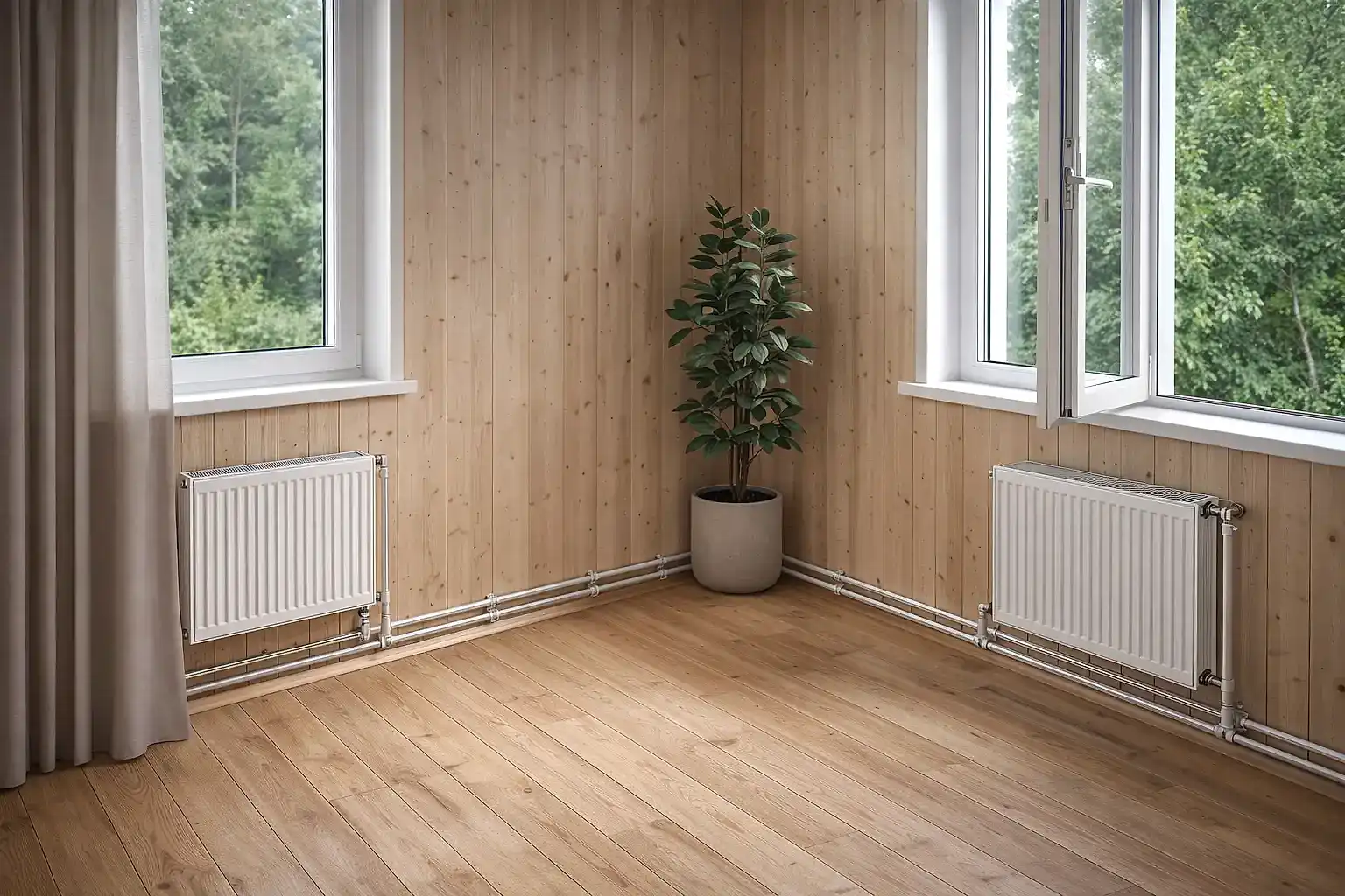 Открытая разводка отопления