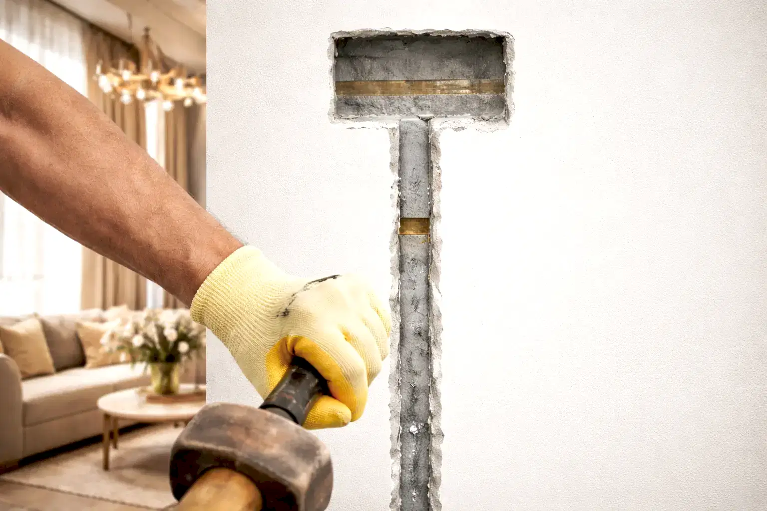 Штробление стен