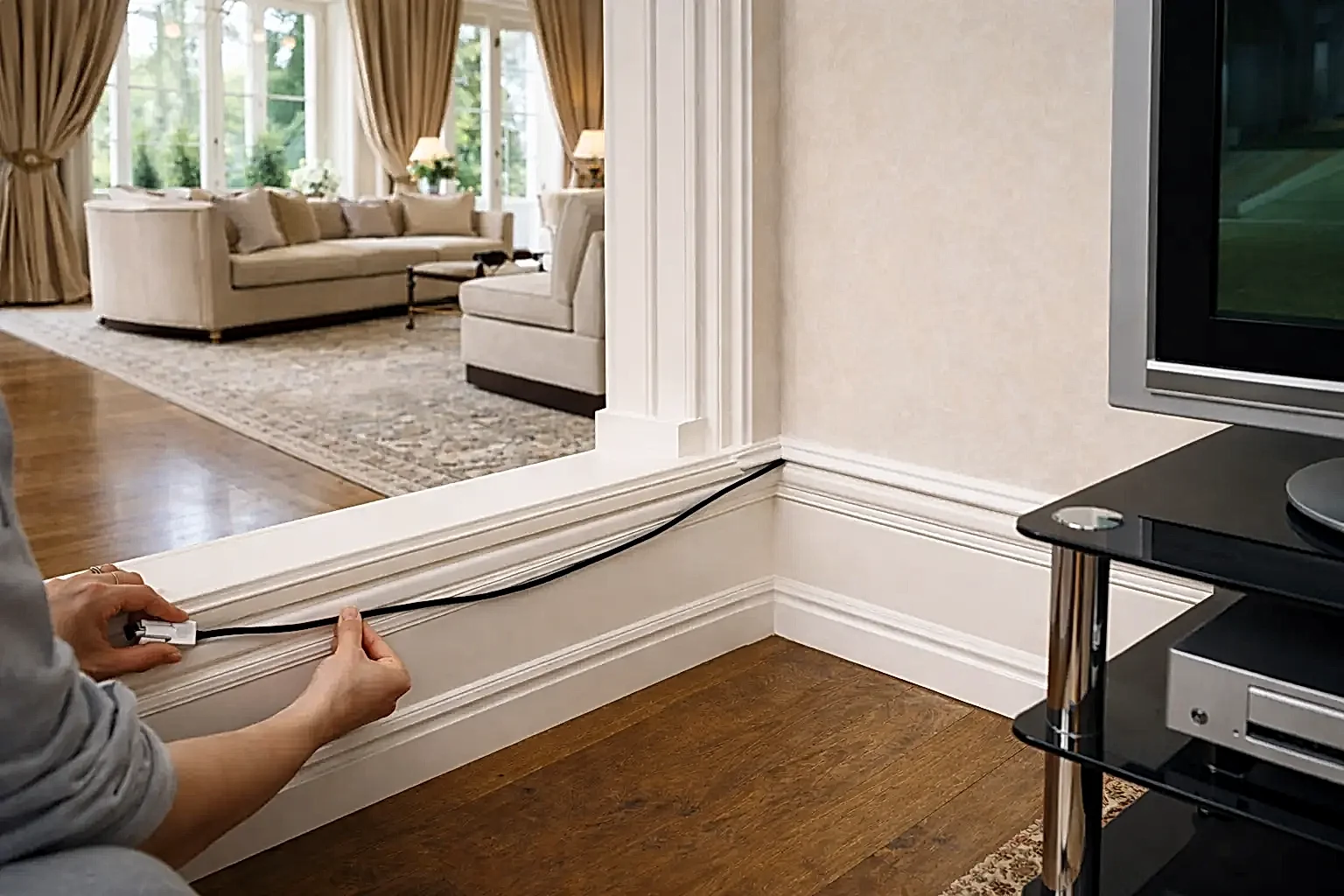 Укладка открытой электропроводки в короба