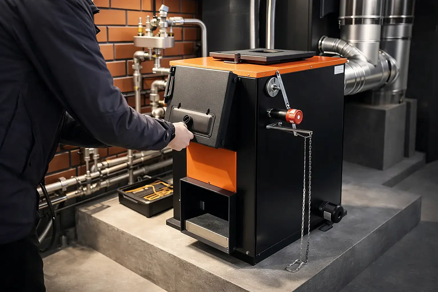 Установка дровяного котла