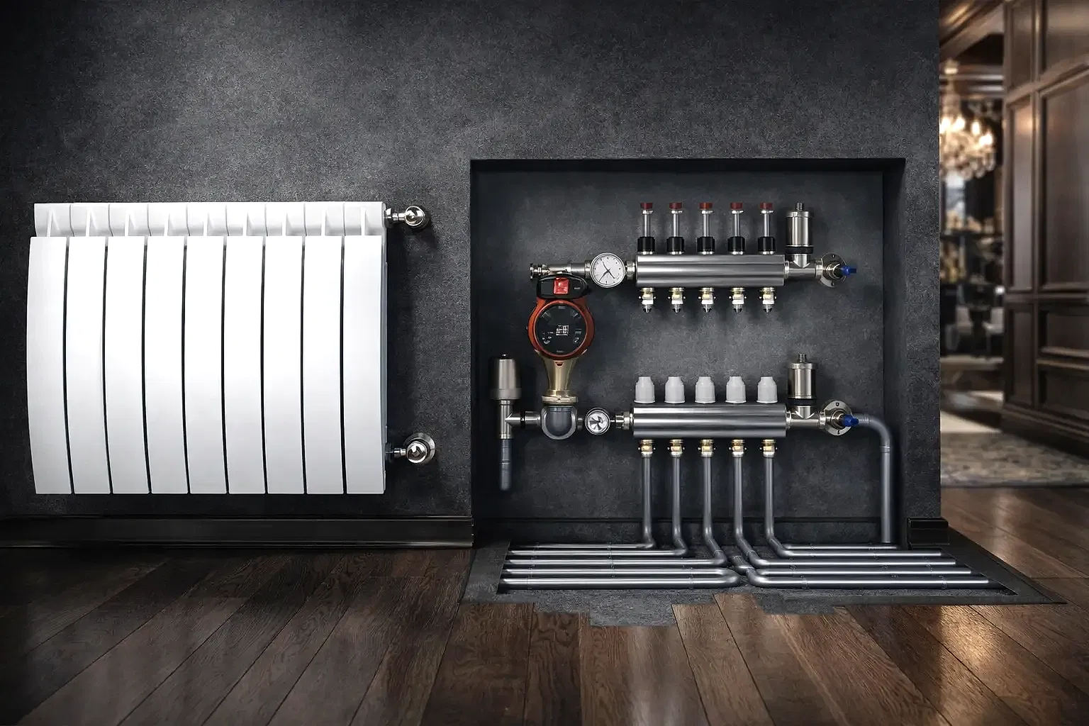 Монтаж водяного теплого пола